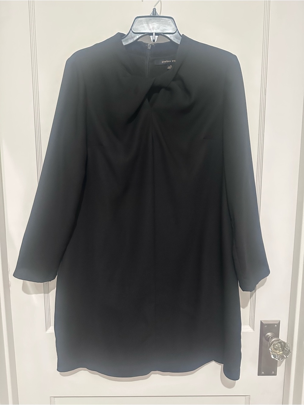 Cynthia Steffe Black Crepe A-Line Dress - Size 10